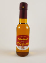 Load image into Gallery viewer, Now this is fiery ! Hot, but not overwhelming, this is for serious hot pepper fans who want the true flavor of Smoked Habañero peppers with balanced heat  Firey Spicy  Habanero Olive Oil Infused with Smoked Habanero Peppers great Marinade or Dipping